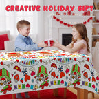 MDCGFOD 2-Pack Valentines Day Coloring Tablecloth Poster 54x108 — Giant Classroom Art & Party Decor