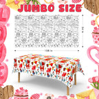 MDCGFOD 2-Pack Valentines Day Coloring Tablecloth Poster 54x108 — Giant Classroom Art & Party Decor