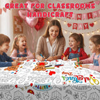 MDCGFOD 2-Pack Valentines Day Coloring Tablecloth Poster 54x108 — Giant Classroom Art & Party Decor