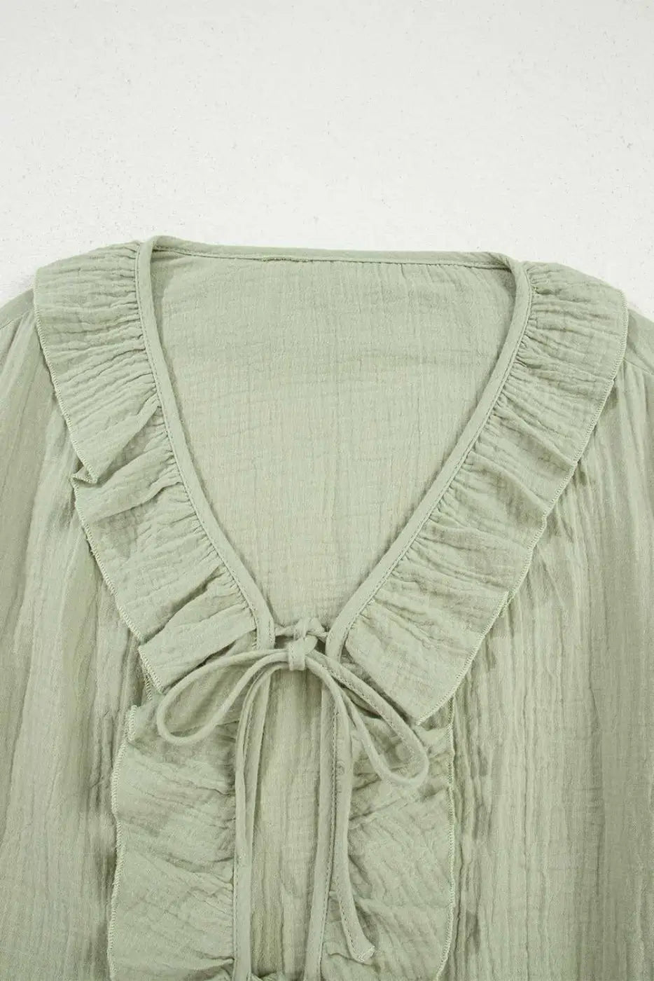 Green Cotton Bow Detail Meadow Blouse Women UK | Casual