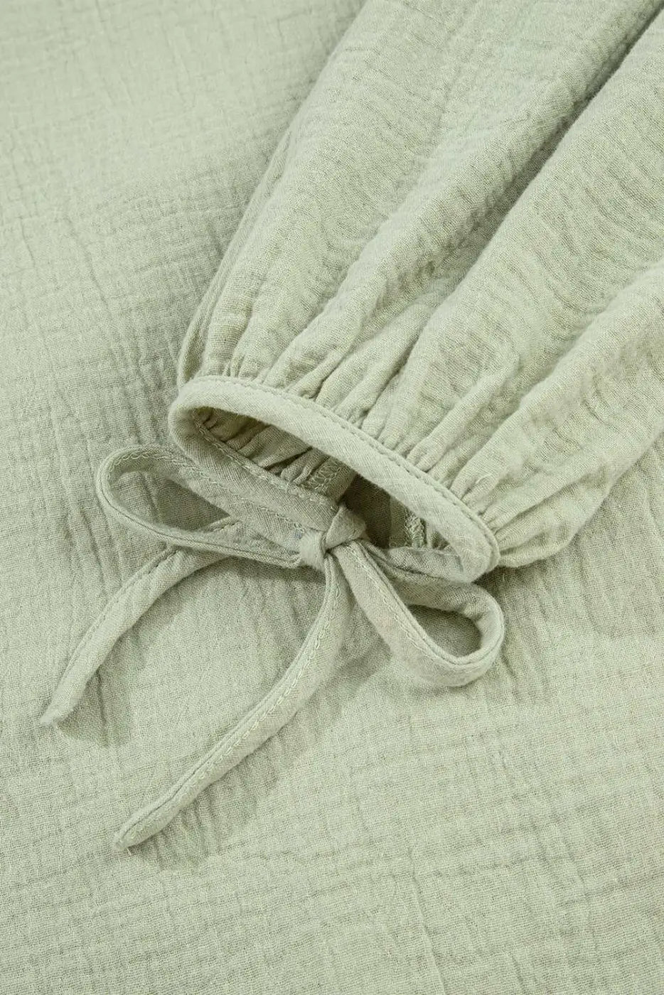 Green Cotton Bow Detail Meadow Blouse Women UK | Casual