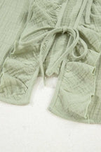 Green Cotton Bow Detail Meadow Blouse Women UK | Casual