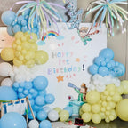 MEBAY Balloon Garland Arch Kit – 155Pcs Pastel Blue White Yellow Latex Balloons (18/12/10/5in)