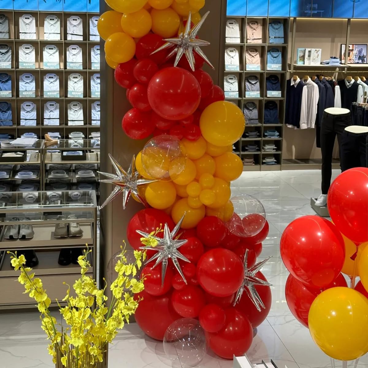MEBAY 156Pcs Balloons Arch Kit – Red Yellow Black Matte Latex Balloons for Birthday Backdrop