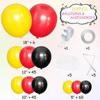 MEBAY 156Pcs Balloons Arch Kit – Red Yellow Black Matte Latex Balloons for Birthday Backdrop