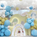 MEBAY Balloon Garland Arch Kit – 155Pcs Pastel Blue White Yellow Latex Balloons (18/12/10/5in)