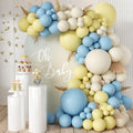 MEBAY Balloon Garland Arch Kit – 155Pcs Pastel Blue White Yellow Latex Balloons (18/12/10/5in)