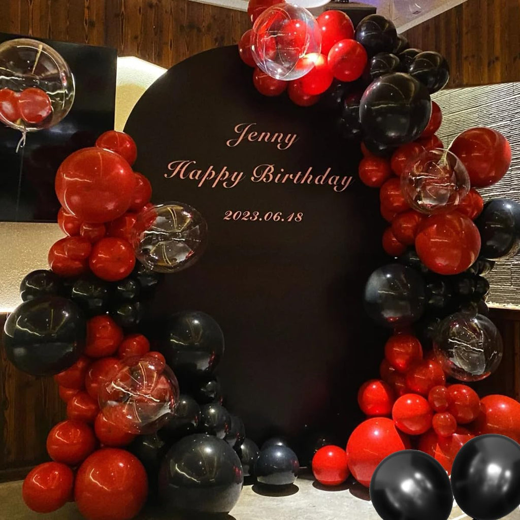 MEBAY 156Pcs Balloons Arch Kit – Red Yellow Black Matte Latex Balloons for Birthday Backdrop