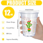 Meekoo 100 Pcs 12 oz Fiesta Cups - Clear Disposable Margarita Glasses for Cinco de Mayo Party