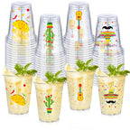 Meekoo 100 Pcs 12 oz Fiesta Cups - Clear Disposable Margarita Glasses for Cinco de Mayo Party