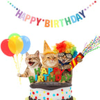 MEETINGU Happy Birthday Banner - Rainbow Gradient Letters & Dots for Kids & Adults