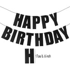 MEETINGU Black Happy Birthday Banner – Reusable Party Decorations