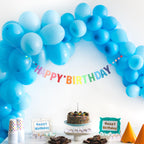 MEETINGU Happy Birthday Banner - Rainbow Gradient Letters & Dots for Kids & Adults