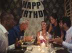 MEETINGU Black Happy Birthday Banner – Reusable Party Decorations