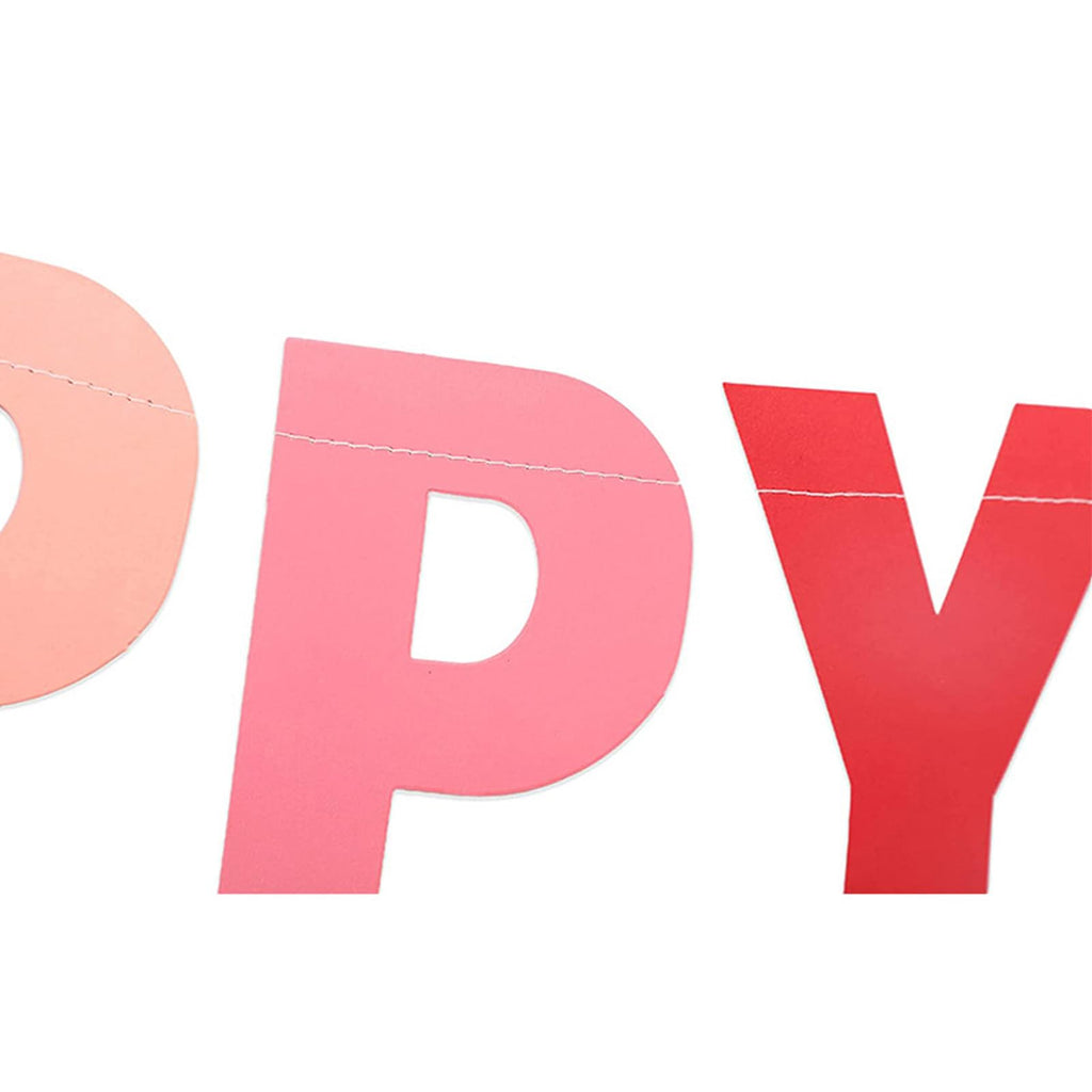 MEETINGU Happy Birthday Banner - Rainbow Gradient Letters & Dots for Kids & Adults