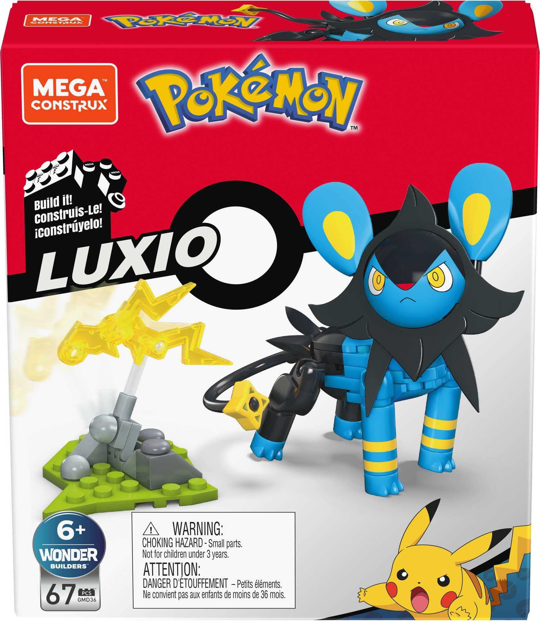 Mega Construx Pokemon Luxio Construction Set – 67 Pieces with Poseable Figure