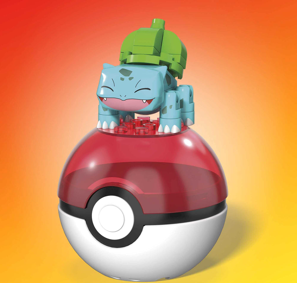Mega Construx Pokemon Bulbasaur Construction Set – Buildable Figure & Poké Ball Display | Ages 6+