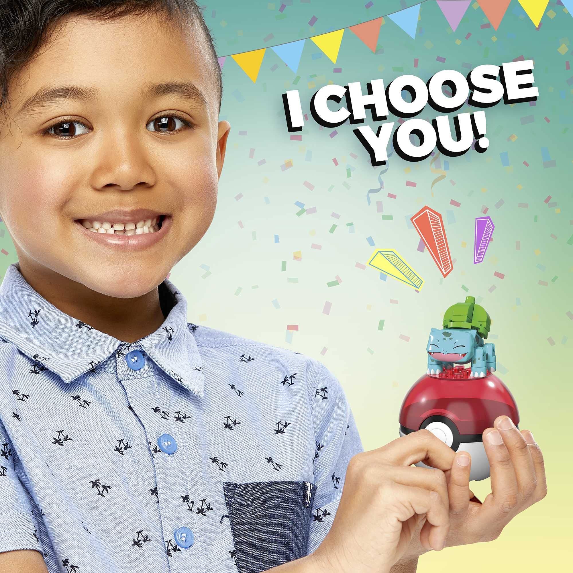 Mega Construx Pokemon Bulbasaur Construction Set – Buildable Figure & Poké Ball Display | Ages 6+