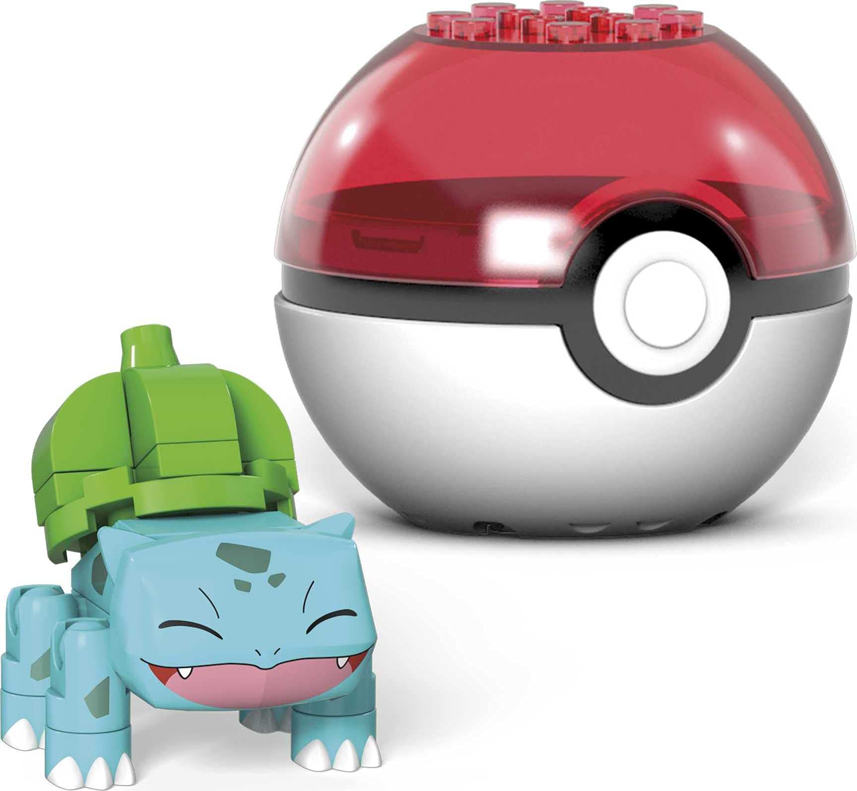 Mega Construx Pokemon Bulbasaur Construction Set – Buildable Figure & Poké Ball Display | Ages 6+