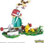 MEGA Pokemon Action Figure Building Toy Set — 240 Pieces, Windmill Motion Brick, Pikachu, Pidgey & Wooloo | Gift Idea for Kids | Mega Brands