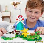 MEGA Pokemon Action Figure Building Toy Set — 240 Pieces, Windmill Motion Brick, Pikachu, Pidgey & Wooloo | Gift Idea for Kids | Mega Brands