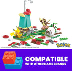 MEGA Pokemon Action Figure Building Toy Set — 240 Pieces, Windmill Motion Brick, Pikachu, Pidgey & Wooloo | Gift Idea for Kids | Mega Brands