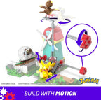 MEGA Pokemon Action Figure Building Toy Set — 240 Pieces, Windmill Motion Brick, Pikachu, Pidgey & Wooloo | Gift Idea for Kids | Mega Brands