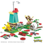 MEGA Pokemon Action Figure Building Toy Set — 240 Pieces, Windmill Motion Brick, Pikachu, Pidgey & Wooloo | Gift Idea for Kids | Mega Brands