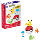 MEGA Pokemon Action Figure Building Kit – Paldea Team (Pikachu, Sprigatito, Fuecoco, Quaxly) + Poké Ball | HPX92