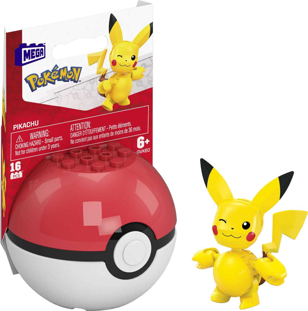 Mega Construx Pokemon Pikachu Construction Set by Mega Brands (GVK60) – Build, Pose & Play