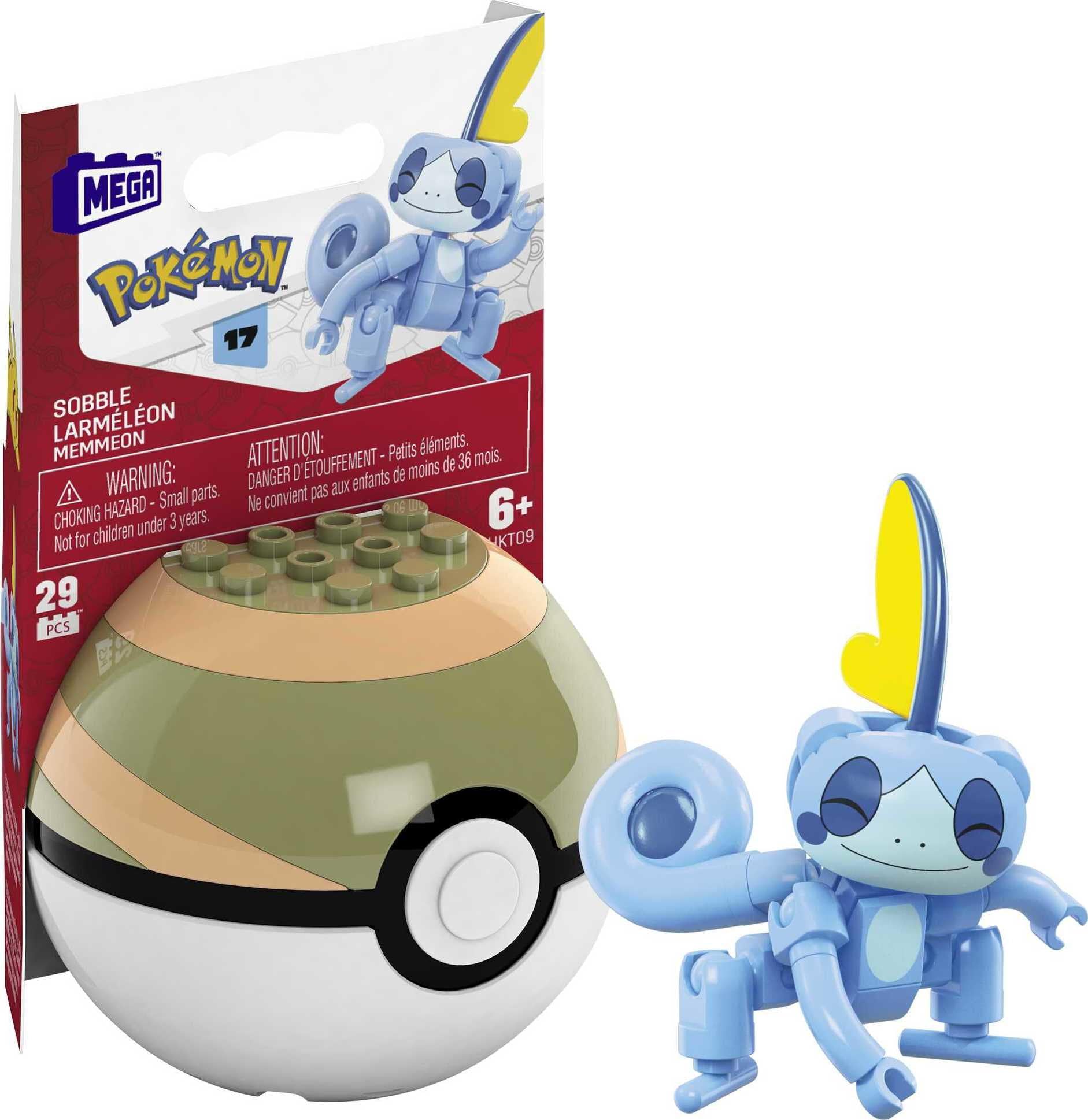 Mega Construx Pokemon Series 17 Sobble Figure Building Set with Nest Poke Ball | Mega Brands