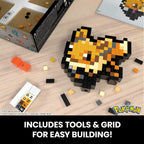 MEGA Pokemon Eevee 323-Piece Pixel-Art Building Set with Wall-Mountable Retro Figure