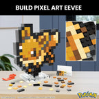 MEGA Pokemon Eevee 323-Piece Pixel-Art Building Set with Wall-Mountable Retro Figure
