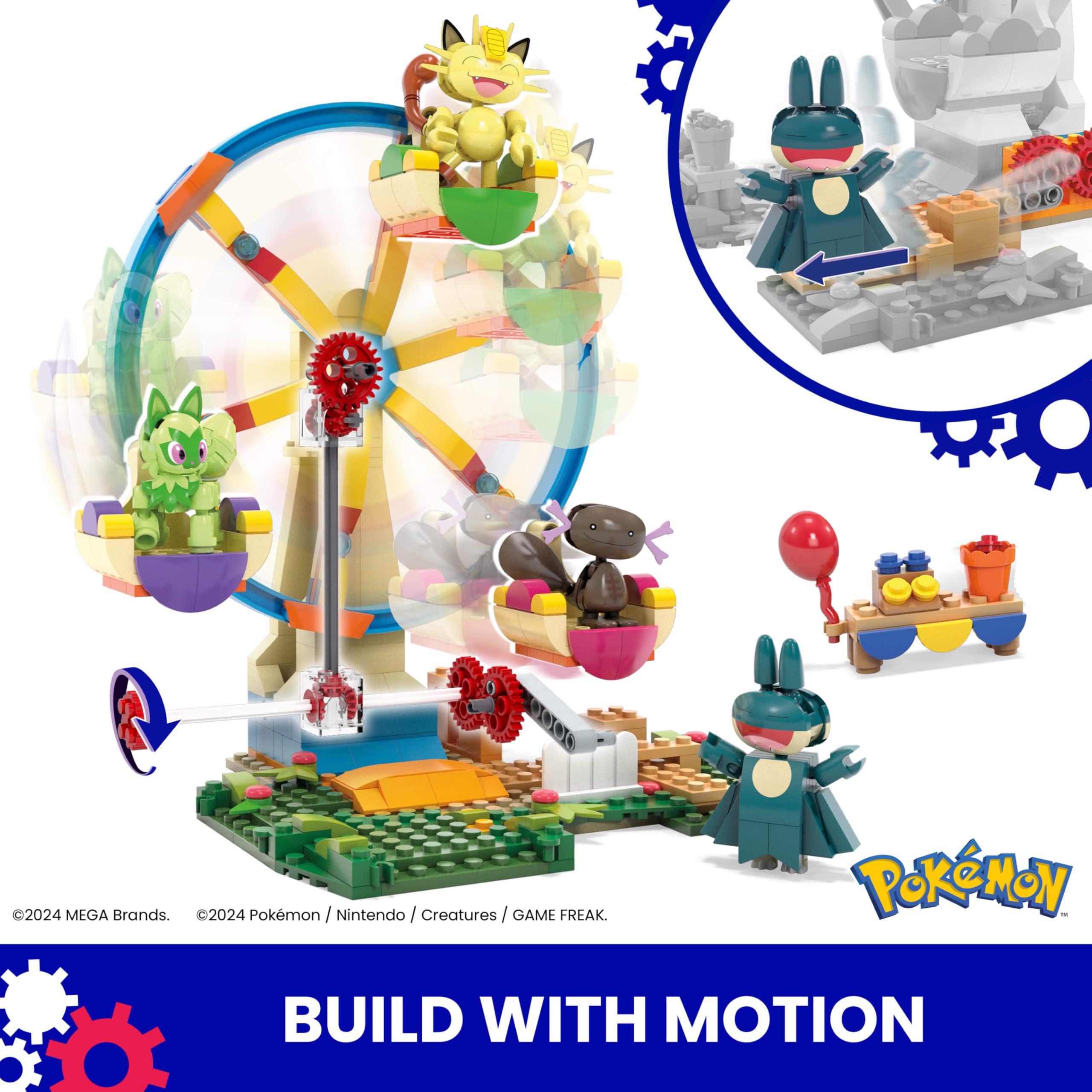 MEGA Pokemon Ferris Wheel Fun Building Set – 393 Pieces, 4 Poseable Pokemon, 5+ Inches Tall | Amazon Exclusive