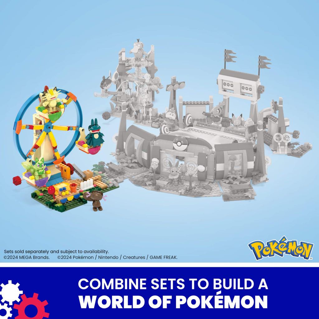 MEGA Pokemon Ferris Wheel Fun Building Set – 393 Pieces, 4 Poseable Pokemon, 5+ Inches Tall | Amazon Exclusive
