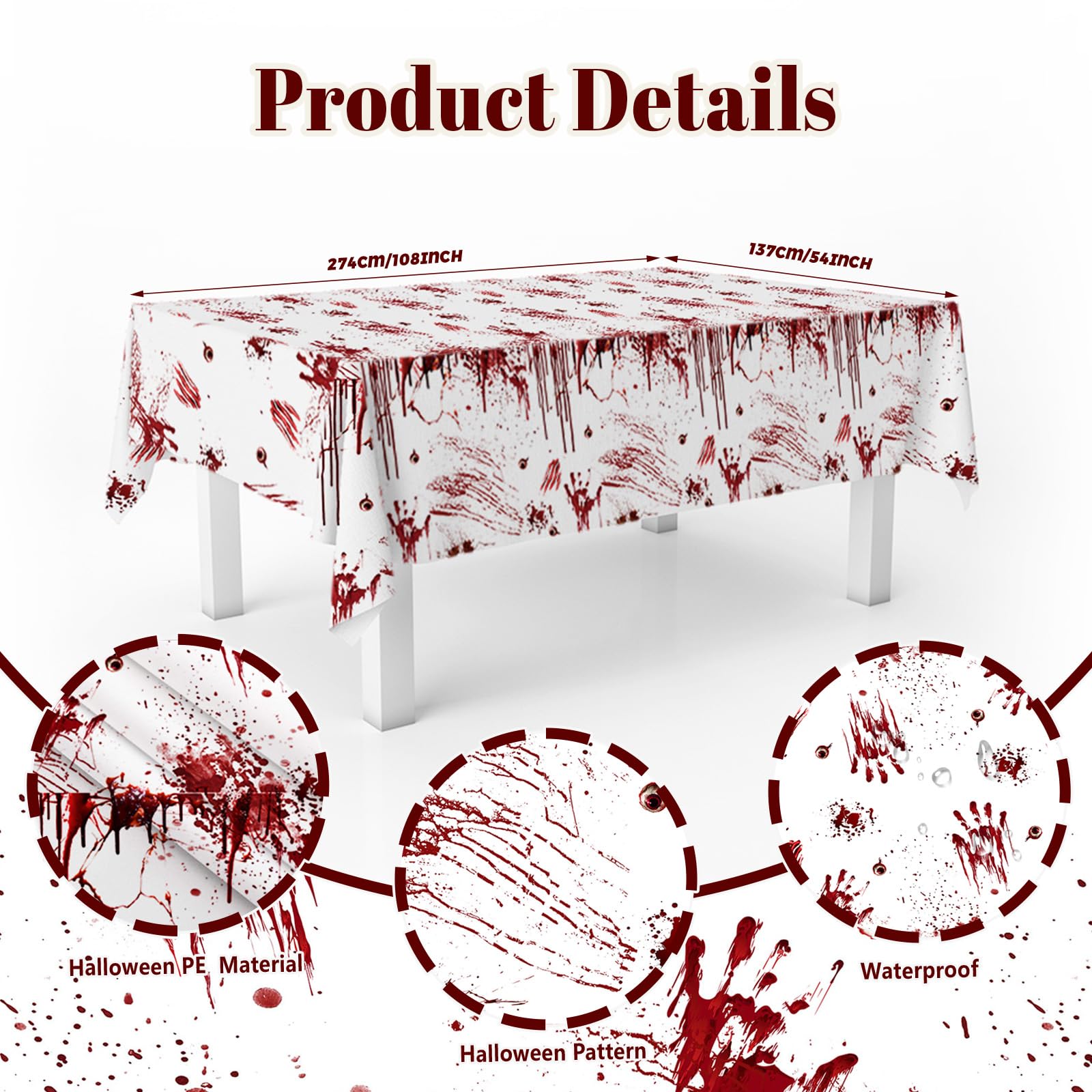 MEHOFOND Killer Birthday Decoration – 194Pcs Horror Tableware Set for Halloween Parties