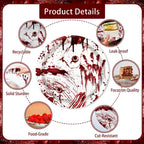 MEHOFOND Killer Birthday Decoration – 194Pcs Horror Tableware Set for Halloween Parties