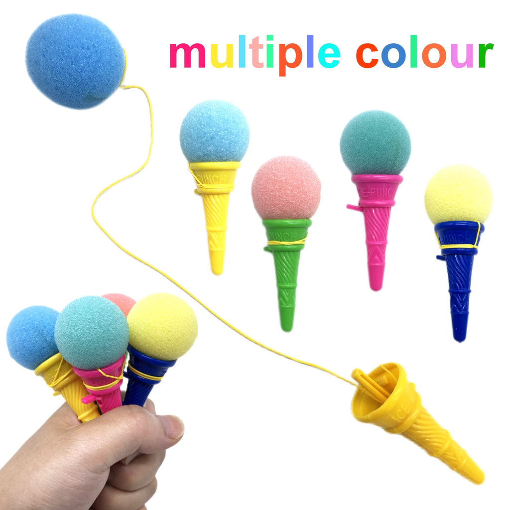 Meirrnyyu 24 Pcs 4-Inch Ice Cream Foam Ball Launcher – Kids Party Toy & Carnival Prize
