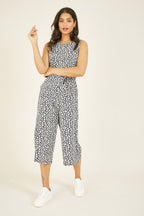 Mela Navy Ditsy Daisy Sleeveless Culotte Jumpsuit