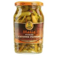 Melis Pickled Hot Cayenne Peppers Glass Jar Pack 720cl