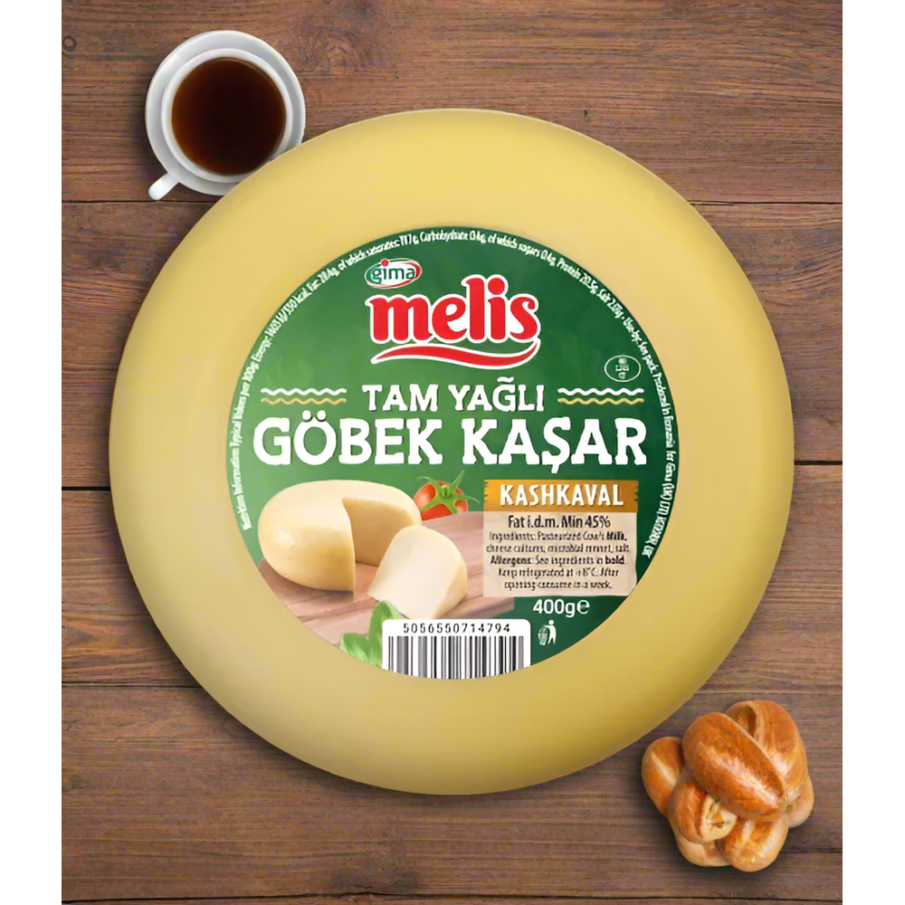 Melis Tam Yağlı Göbek Kaşar Kashkaval Cheese, 400g Wheel