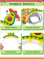 Melisheer 24 Pcs Cinco de Mayo Party Hats & Accessories – 12 Styles