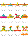 Melisheer 24 Pcs Cinco de Mayo Party Hats & Accessories – 12 Styles