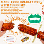 Melisheer 10 Pack Thanksgiving Crackers – Leaf Design Party Favors with Joke Dice & Gifts
