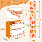 Melisheer 10 Pack Thanksgiving Crackers – Leaf Design Party Favors with Joke Dice & Gifts