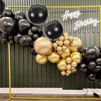 Melody Fantasy 14pcs Black Foil Balloons – 22in, 15in & 10in Large Chrome Mylar Balloons Set for Party Decor