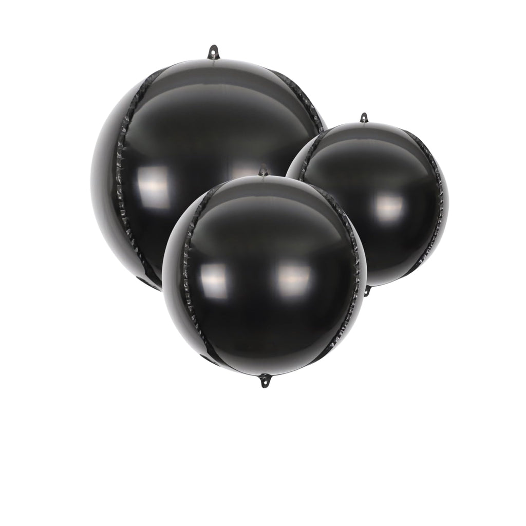 Melody Fantasy 14pcs Black Foil Balloons – 22in, 15in & 10in Large Chrome Mylar Balloons Set for Party Decor