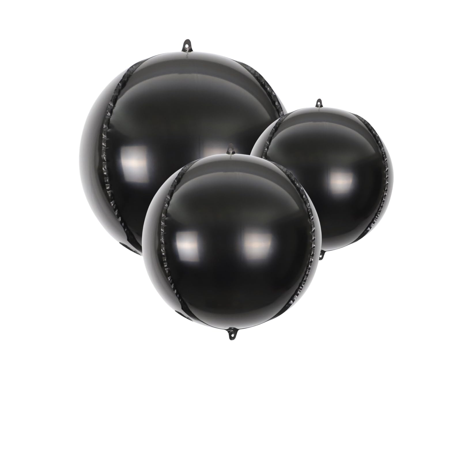 Melody Fantasy 14pcs Black Foil Balloons – 22in, 15in & 10in Large Chrome Mylar Balloons Set for Party Decor
