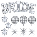 Melody Fantasy Bride Balloons Kit – Silver Giant 32in BRIDE Letters + Silver Balloons
