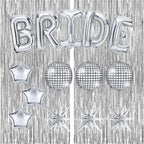 Melody Fantasy Bride Balloons Kit – Silver Giant 32in BRIDE Letters + Silver Balloons